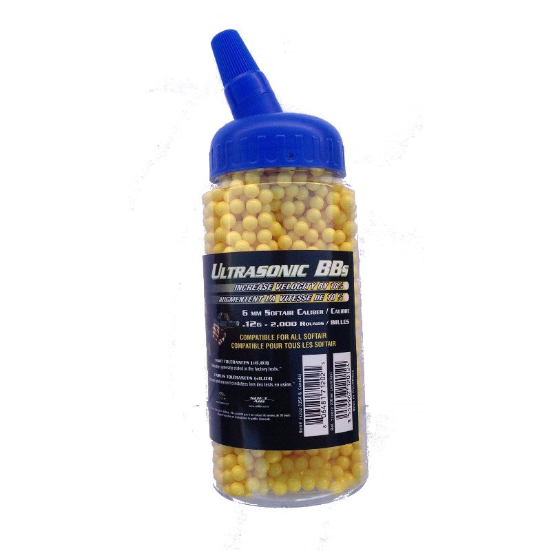 0.12g Ultrasonic 2000 Count 6MM Airsoft BBs In Speed Load Bottle Yellow Collectible Weapons - Tophatter Daily Deals